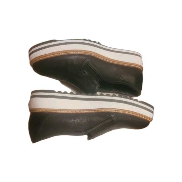 Summit by White Mountain Brody Black Leather Slip On Loafers 39 Platform Italy - Picture 7 of 9